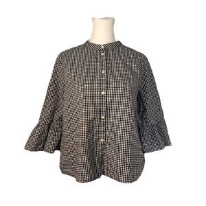 Madewell Black and White Gingham Button Down Shirt